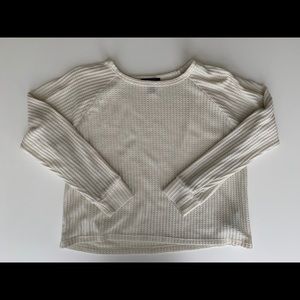 EUC Ivory Waffle Knit Crop Sweater
